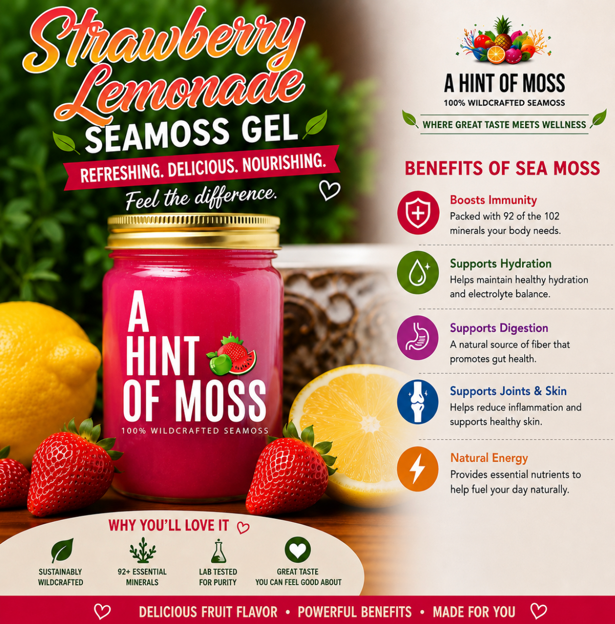 Strawberry Lemonade Sea Moss