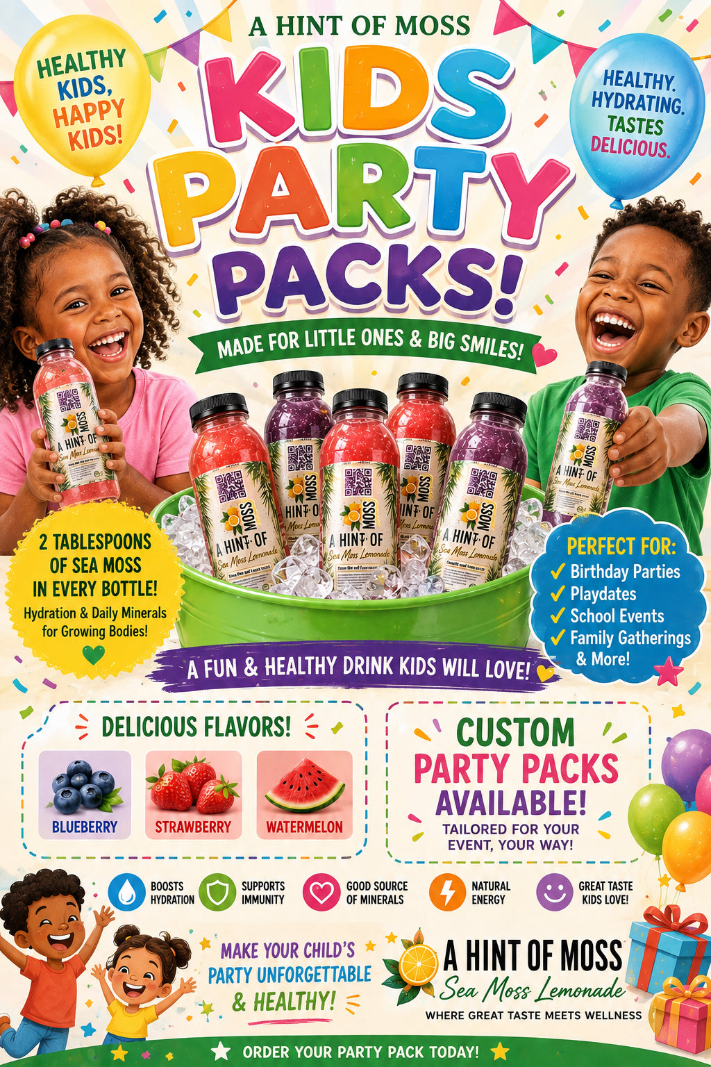 KIDS SEA MOSS LEMONADE PARTY PACKS